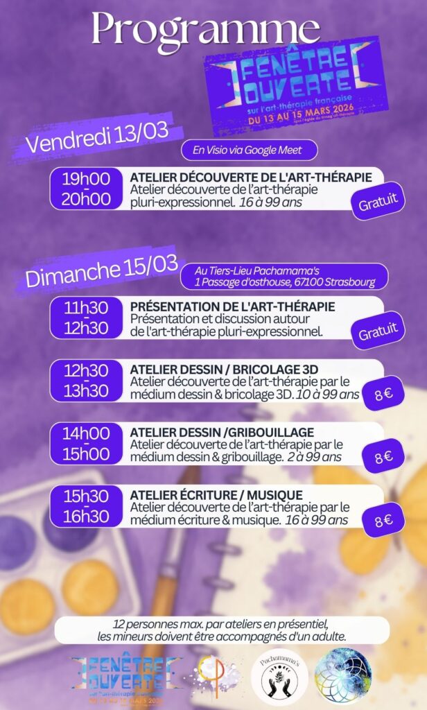 Programme evenement d'art-thérapie Strasbourg